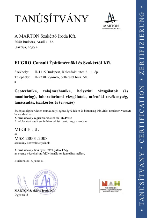 ISO 28001 tanúsítvány